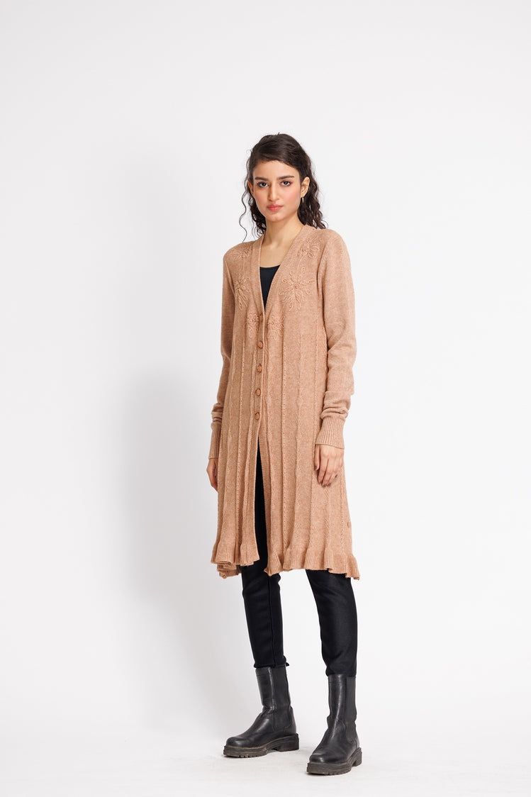 Picture of Ellena - V-Neck Cardigan Sweater - Available at Raja Sahib