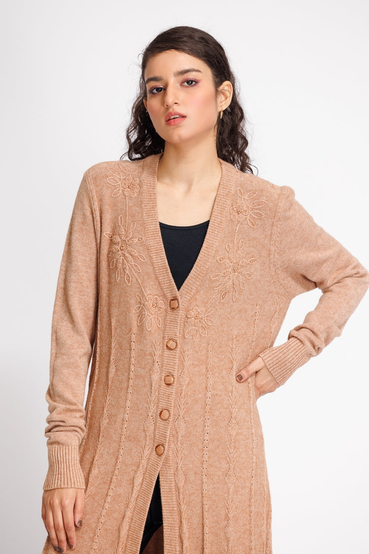 Picture of Ellena - V-Neck Cardigan Sweater - Available at Raja Sahib
