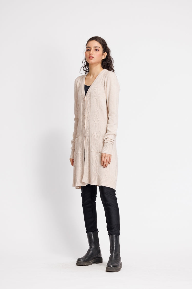 Picture of Ellena - V-Neck Cardigan Sweater - Available at Raja Sahib