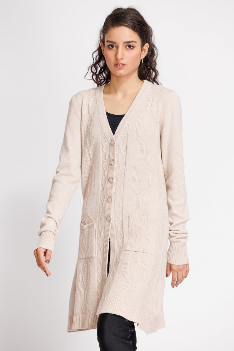 Picture of Ellena - V-Neck Cardigan Sweater - Available at Raja Sahib