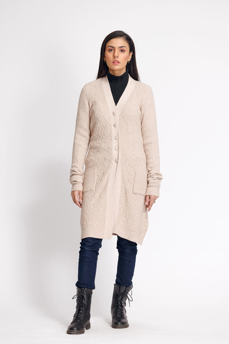 Picture of Ellena - V-Neck Cardigan Sweater - Available at Raja Sahib