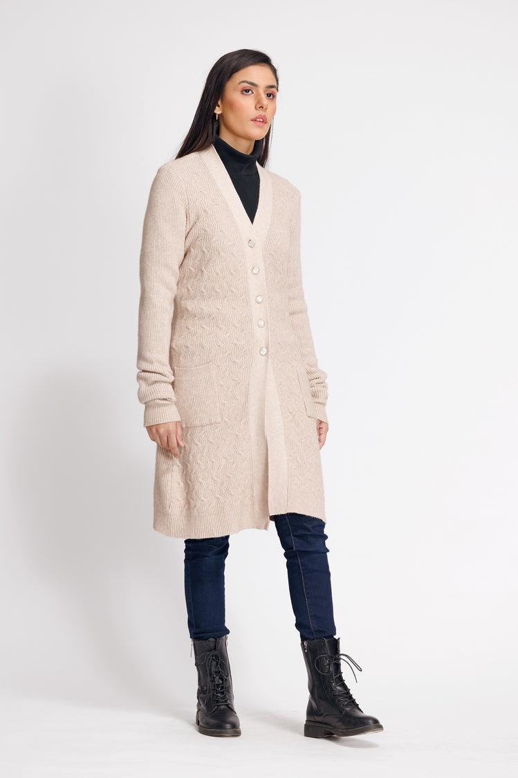 Picture of Ellena - V-Neck Cardigan Sweater - Available at Raja Sahib