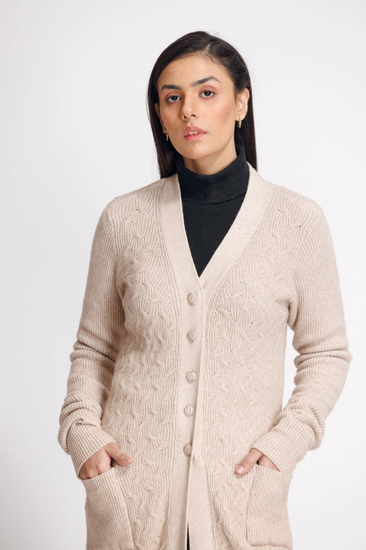 Picture of Ellena - V-Neck Cardigan Sweater - Available at Raja Sahib