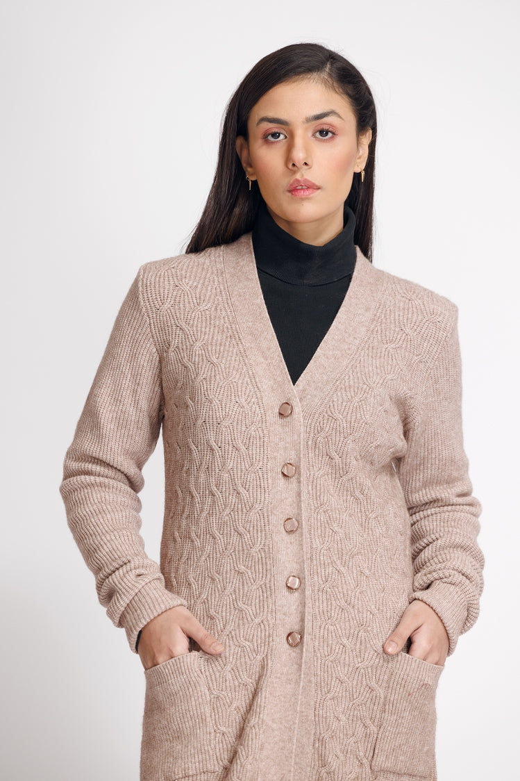 Picture of Ellena - V-Neck Cardigan Sweater - Available at Raja Sahib