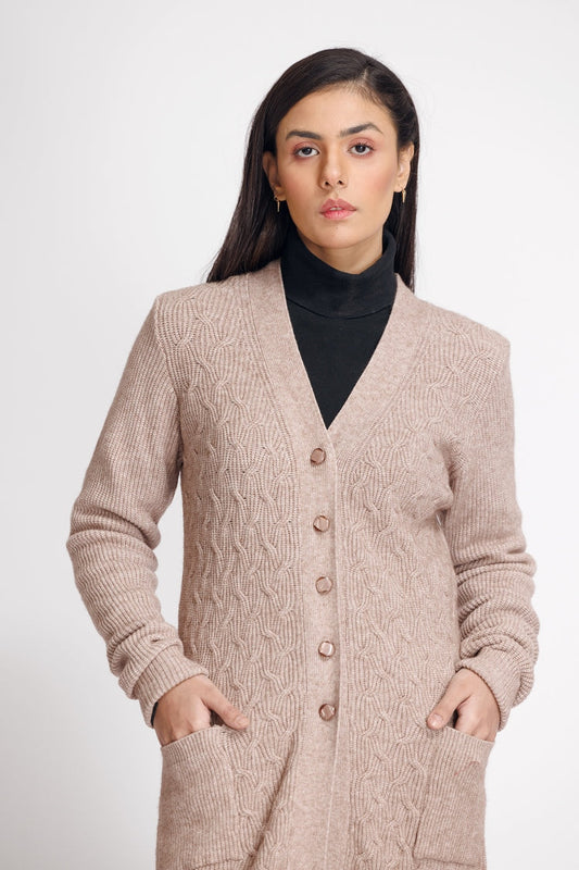 Picture of Ellena - V-Neck Cardigan Sweater - Available at Raja Sahib
