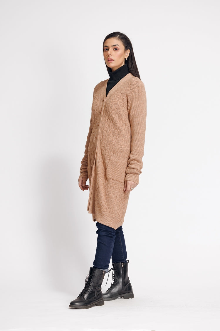 Picture of Ellena - V-Neck Cardigan Sweater - Available at Raja Sahib