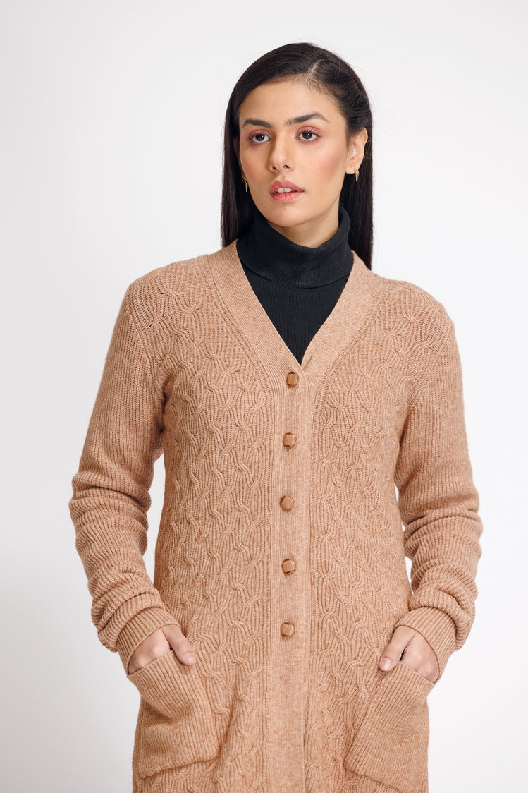 Picture of Ellena - V-Neck Cardigan Sweater - Available at Raja Sahib