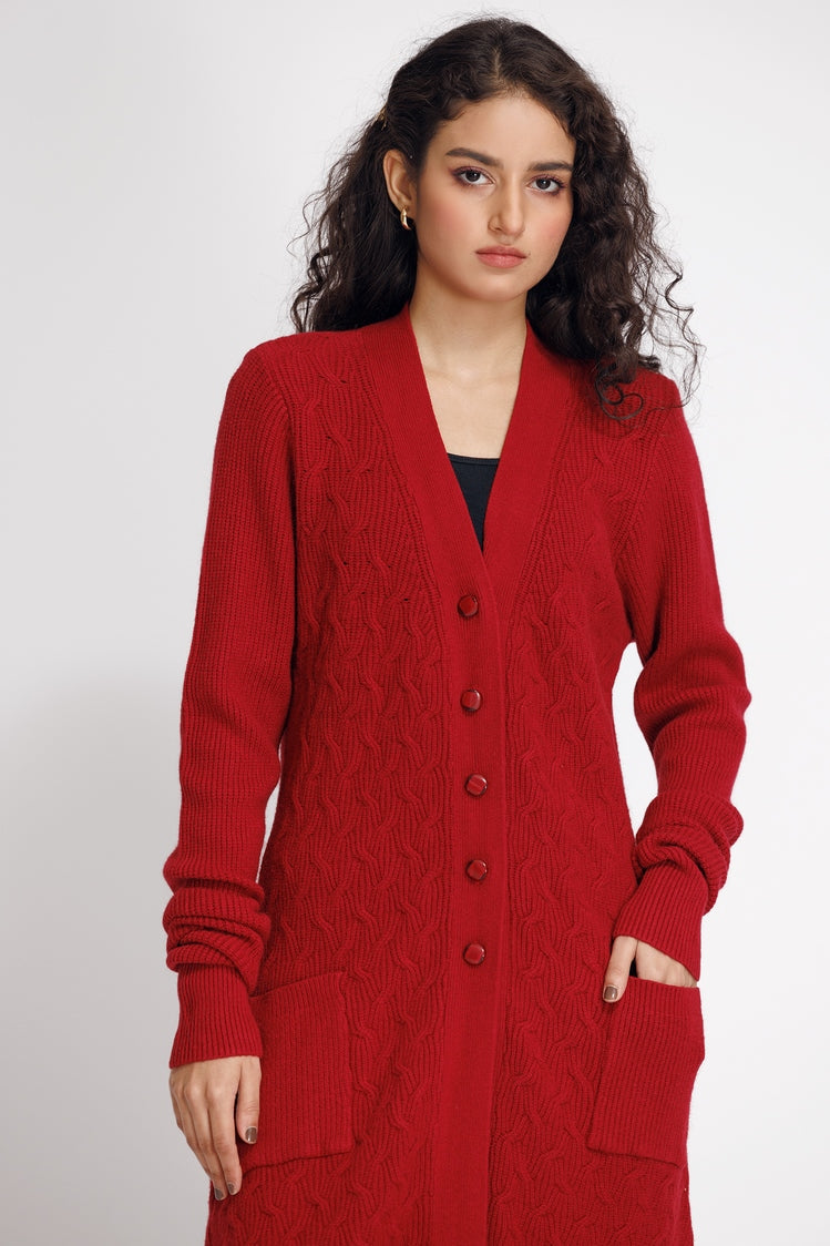 Picture of Ellena - V-Neck Cardigan Sweater - Available at Raja Sahib