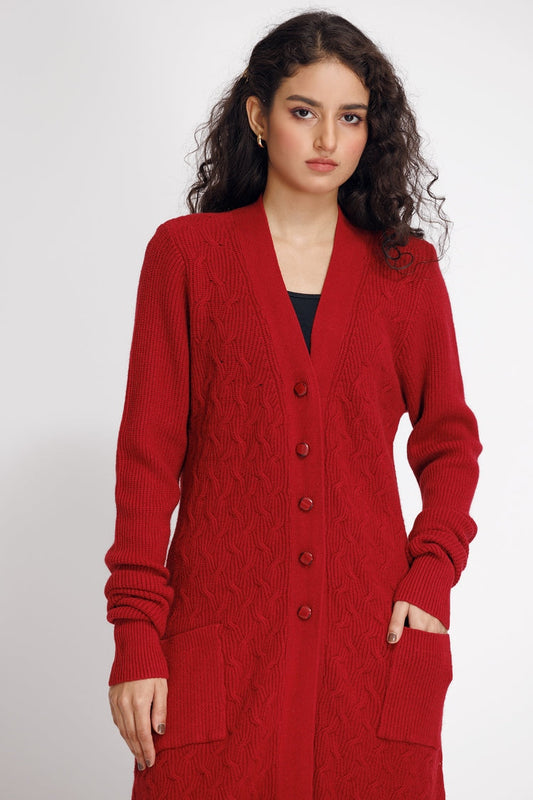 Picture of Ellena - V-Neck Cardigan Sweater - Available at Raja Sahib