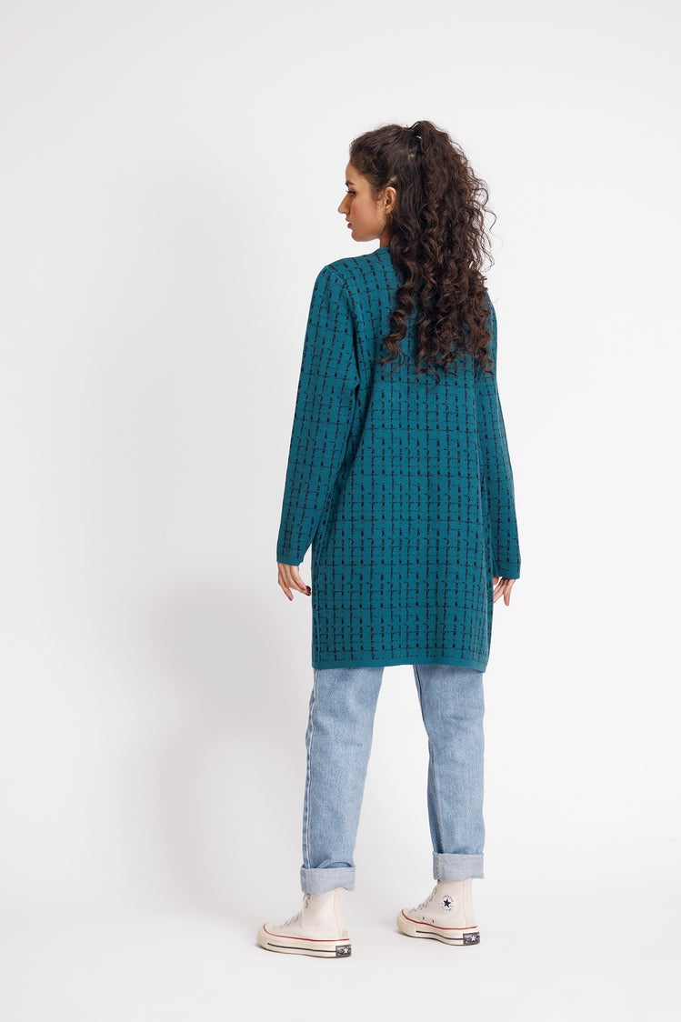 Picture of Ellena - Round Neck Cardigan Sweater - Available at Raja Sahib
