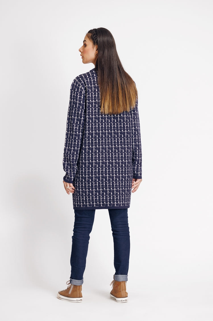 Picture of Ellena - Round Neck Cardigan Sweater - Available at Raja Sahib