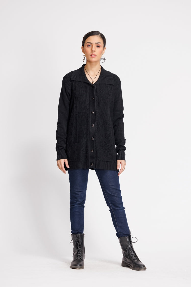 Picture of Ellena - V-Neck Cardigan Sweater - Available at Raja Sahib