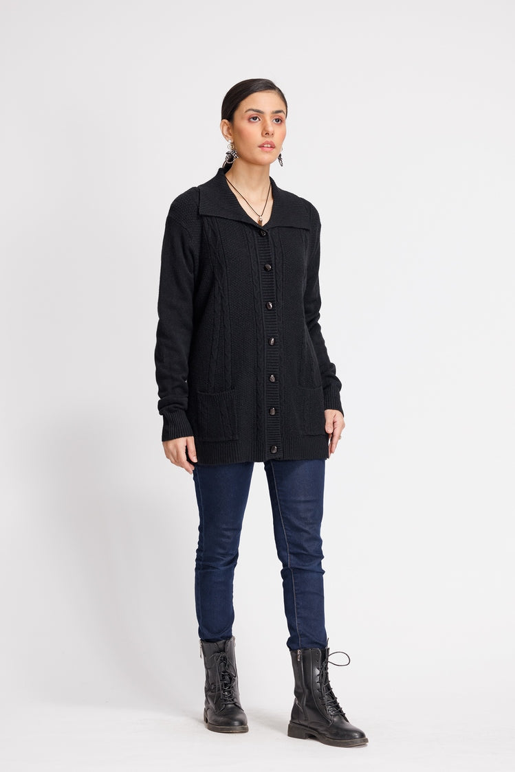 Picture of Ellena - V-Neck Cardigan Sweater - Available at Raja Sahib