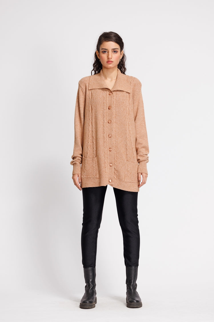 Picture of Ellena - V-Neck Cardigan Sweater - Available at Raja Sahib