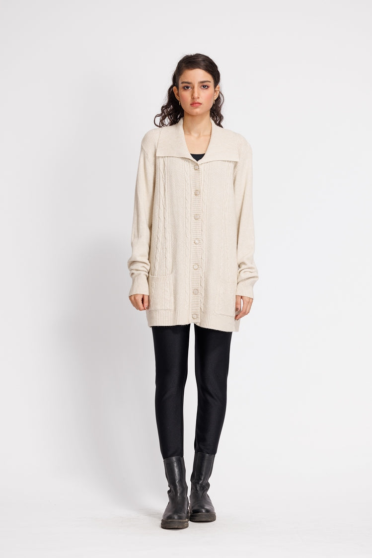 Picture of Ellena - V-Neck Cardigan Sweater - Available at Raja Sahib