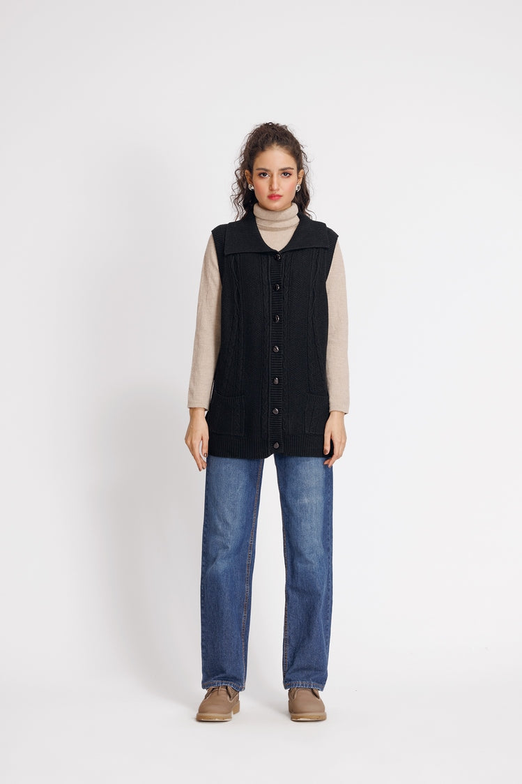 Picture of Ellena - V-Neck Cardigan Sweater - Available at Raja Sahib