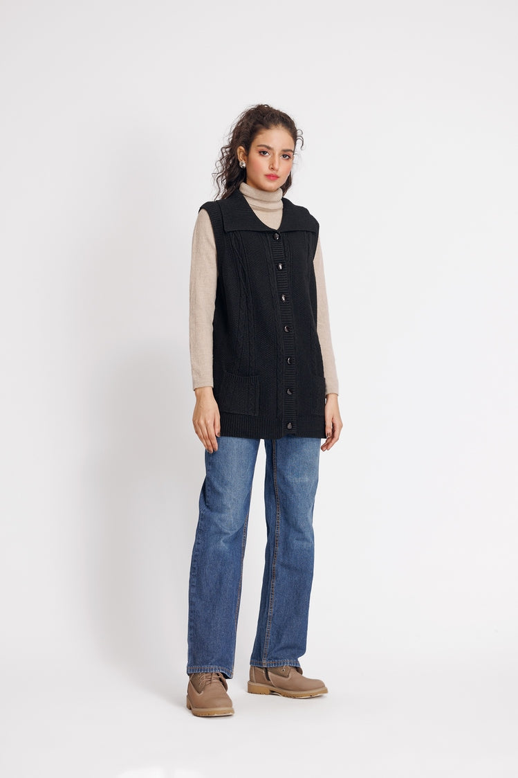 Picture of Ellena - V-Neck Cardigan Sweater - Available at Raja Sahib