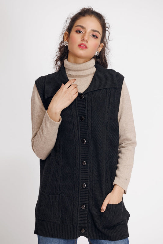 Picture of Ellena - V-Neck Cardigan Sweater - Available at Raja Sahib