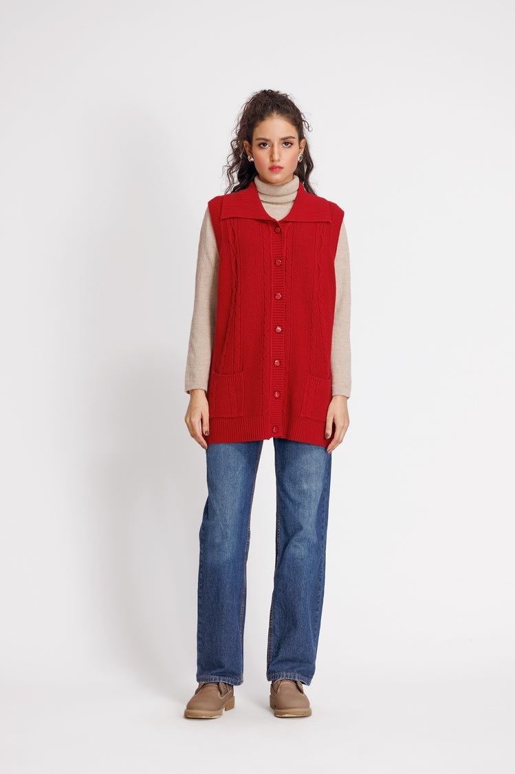 Picture of Ellena - V-Neck Cardigan Sweater - Available at Raja Sahib