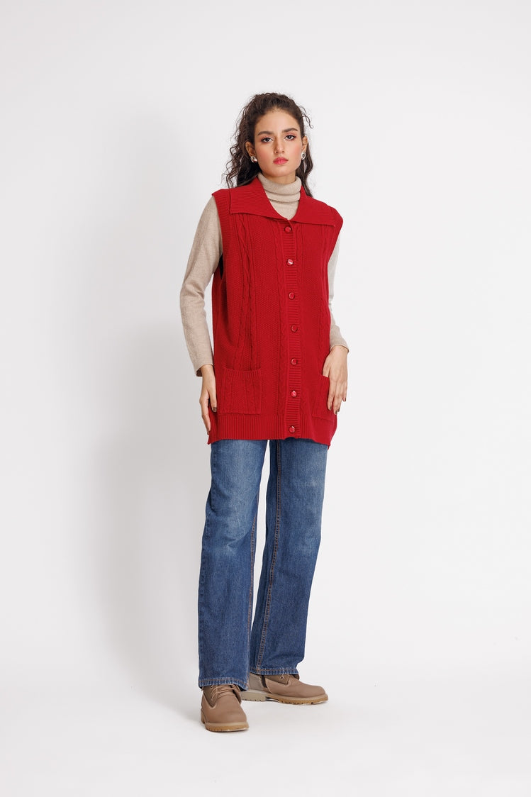 Picture of Ellena - V-Neck Cardigan Sweater - Available at Raja Sahib