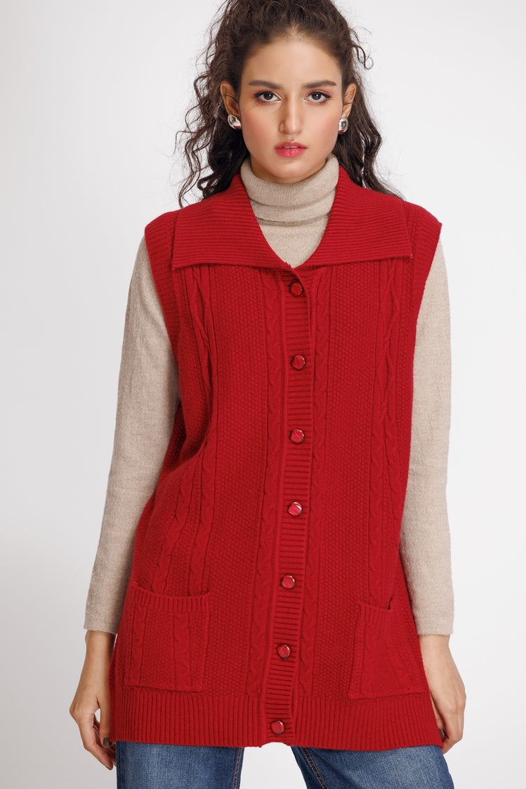 Picture of Ellena - V-Neck Cardigan Sweater - Available at Raja Sahib