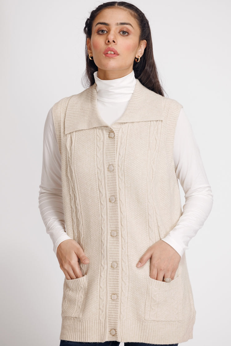 Picture of Ellena - V-Neck Cardigan Sweater - Available at Raja Sahib