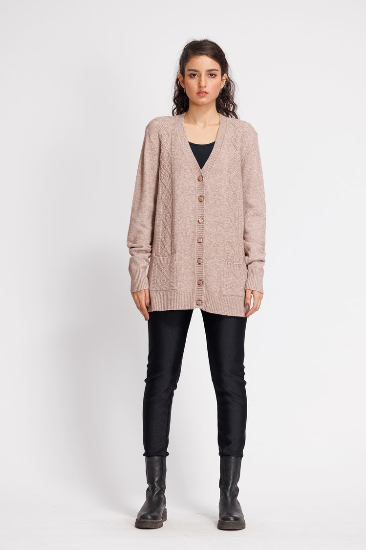 Picture of Ellena - V-Neck Cardigan Sweater - Available at Raja Sahib