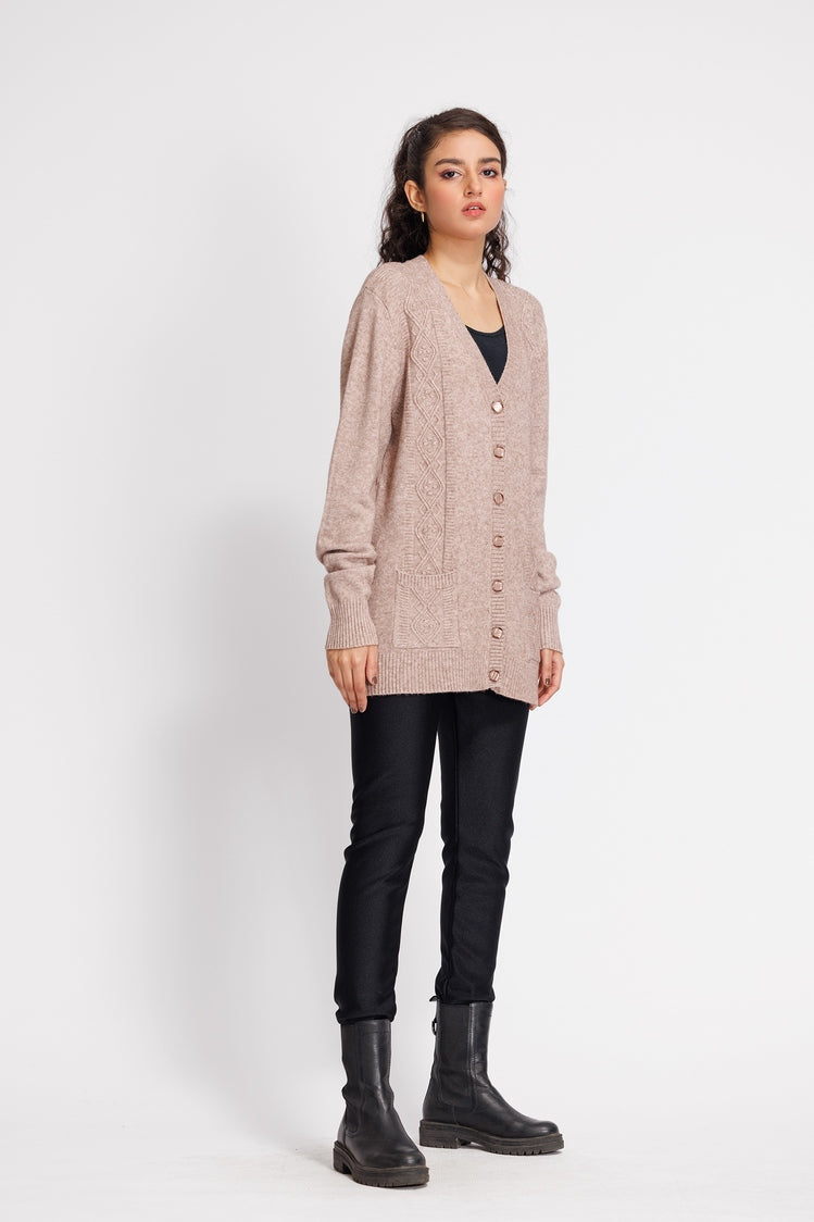 Picture of Ellena - V-Neck Cardigan Sweater - Available at Raja Sahib