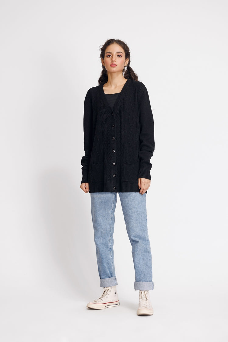 Picture of Ellena - V-Neck Cardigan Sweater - Available at Raja Sahib