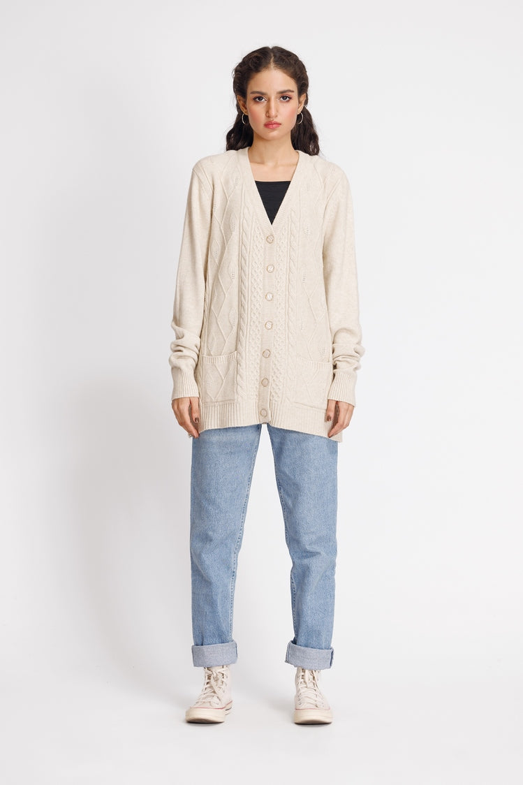 Picture of Ellena - V-Neck Cardigan Sweater - Available at Raja Sahib