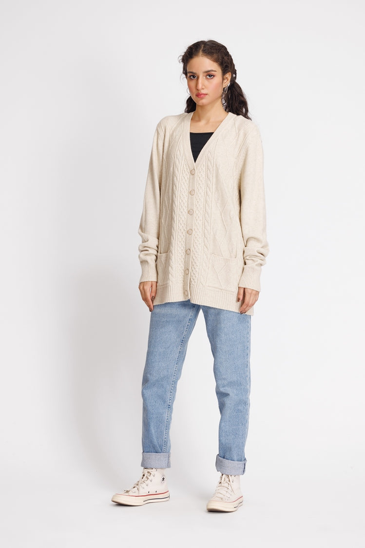 Picture of Ellena - V-Neck Cardigan Sweater - Available at Raja Sahib
