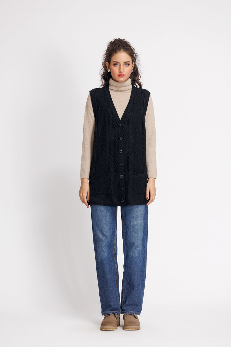 Picture of Ellena - V-Neck Cardigan Sweater - Available at Raja Sahib