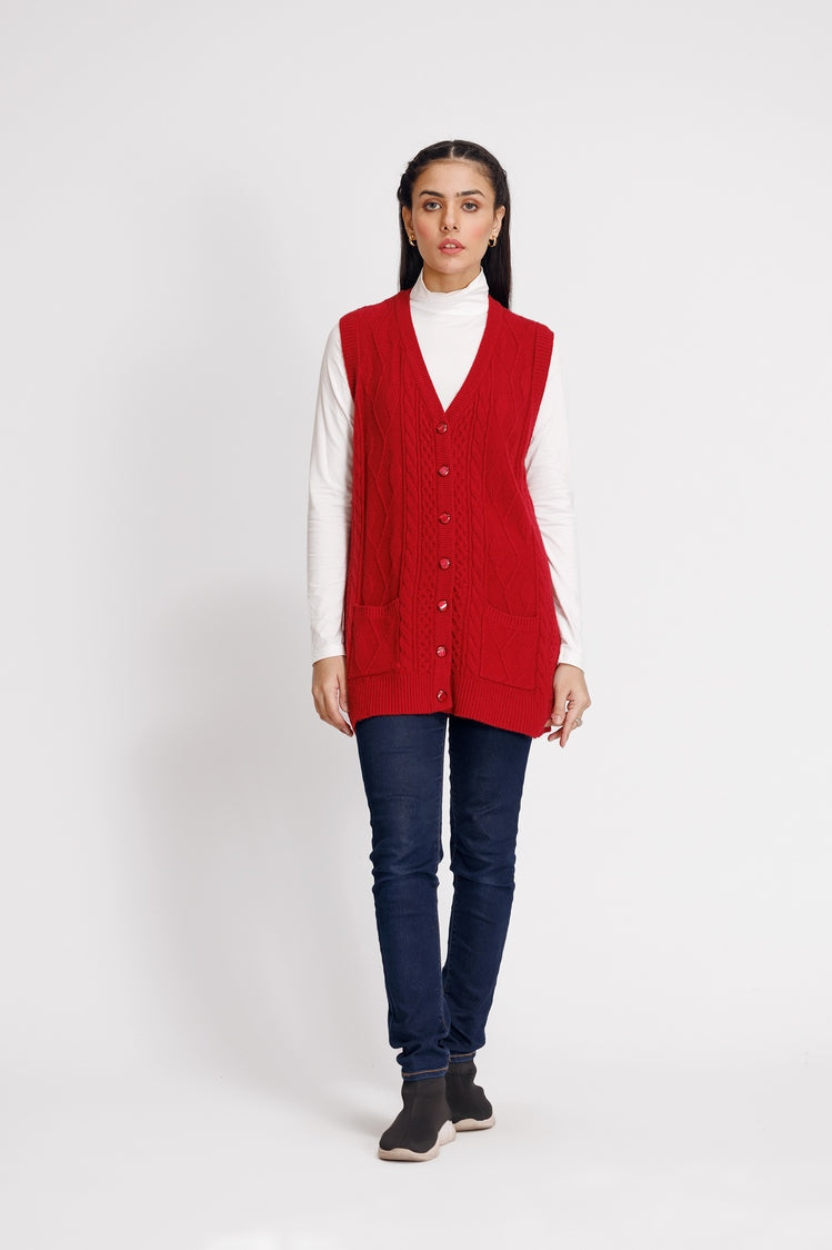 Picture of Ellena - V-Neck Cardigan Sweater - Available at Raja Sahib