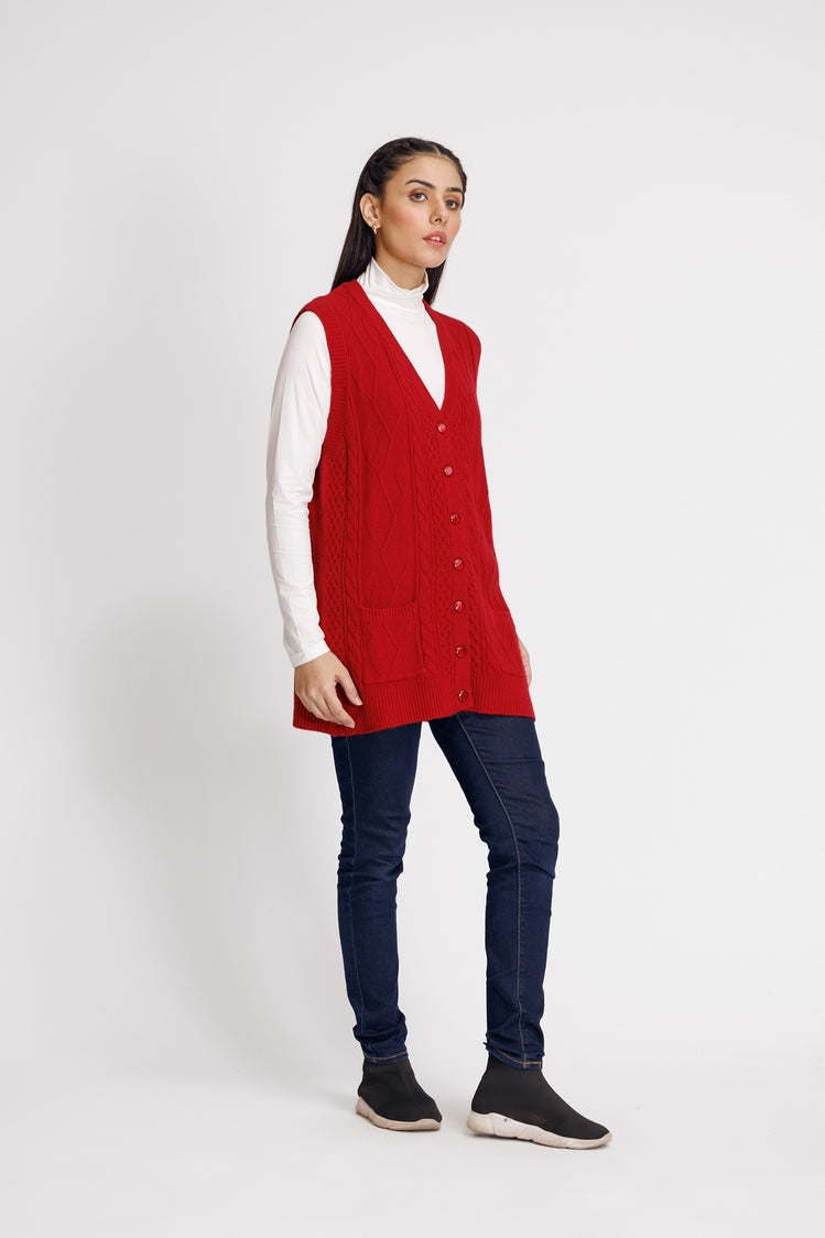 Picture of Ellena - V-Neck Cardigan Sweater - Available at Raja Sahib