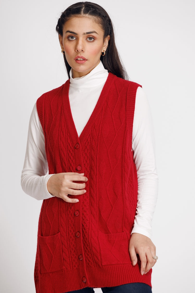 Picture of Ellena - V-Neck Cardigan Sweater - Available at Raja Sahib