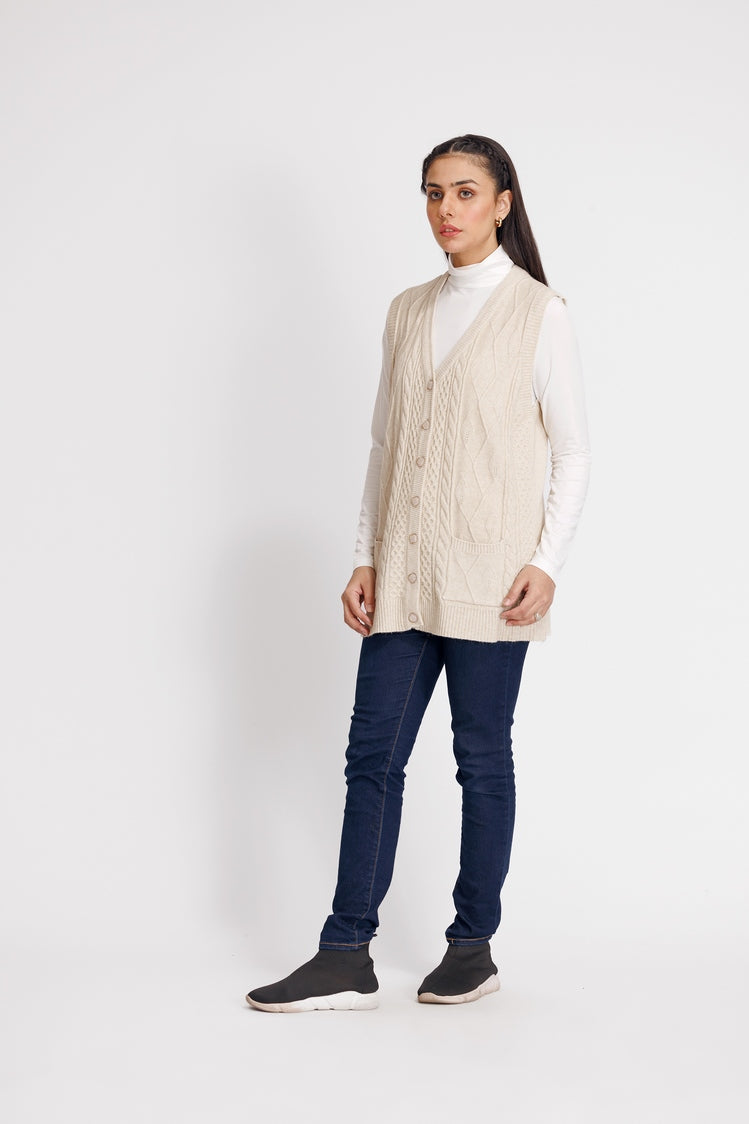 Picture of Ellena - V-Neck Cardigan Sweater - Available at Raja Sahib