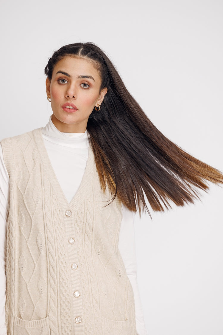 Picture of Ellena - V-Neck Cardigan Sweater - Available at Raja Sahib