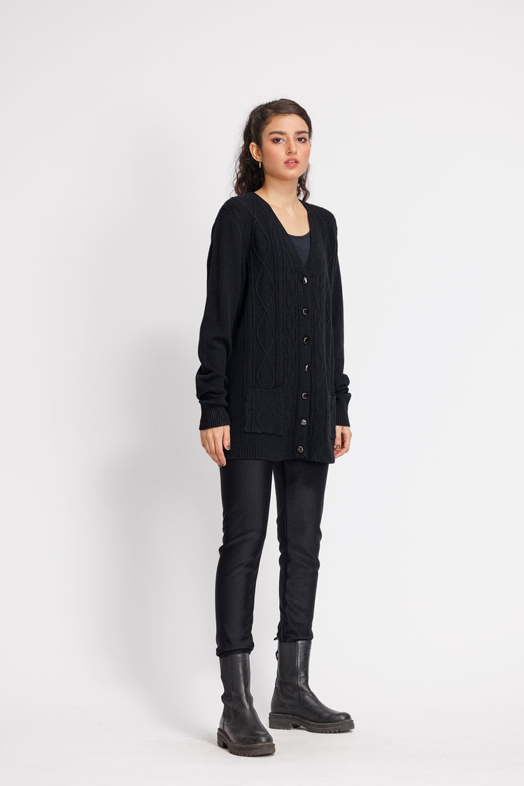 Picture of Ellena - V-Neck Cardigan Sweater - Available at Raja Sahib