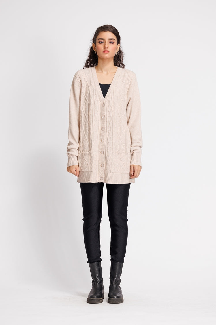 Picture of Ellena - V-Neck Cardigan Sweater - Available at Raja Sahib