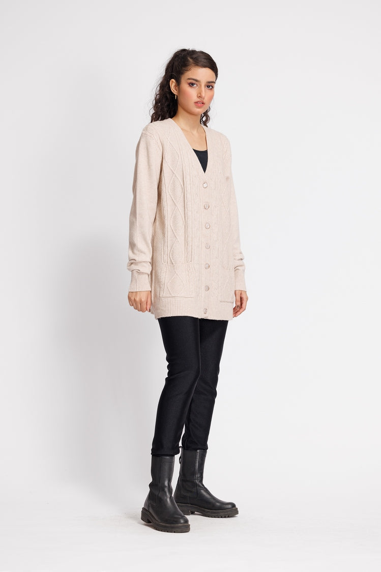 Picture of Ellena - V-Neck Cardigan Sweater - Available at Raja Sahib