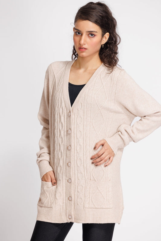 Picture of Ellena - V-Neck Cardigan Sweater - Available at Raja Sahib
