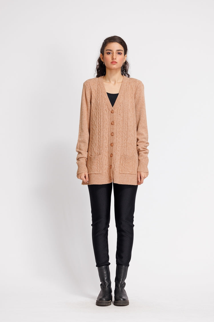 Picture of Ellena - V-Neck Cardigan Sweater - Available at Raja Sahib