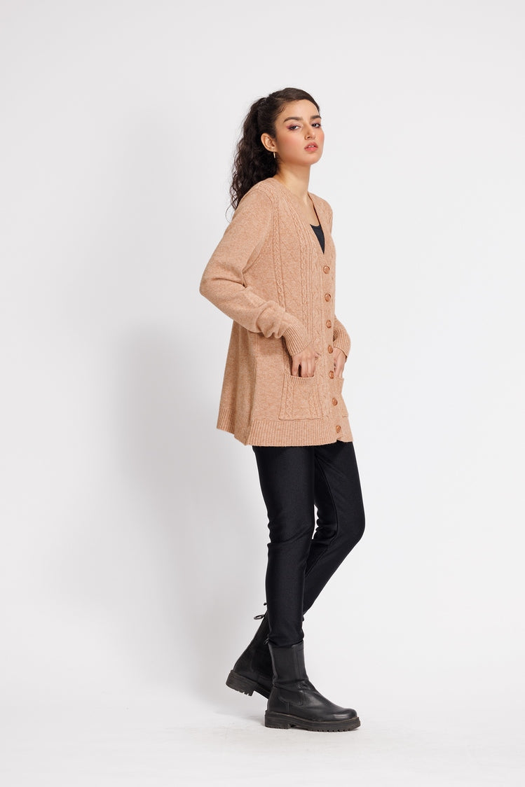Picture of Ellena - V-Neck Cardigan Sweater - Available at Raja Sahib