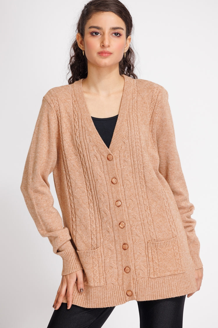 Picture of Ellena - V-Neck Cardigan Sweater - Available at Raja Sahib