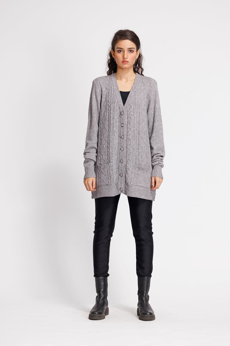 Picture of Ellena - V-Neck Cardigan Sweater - Available at Raja Sahib