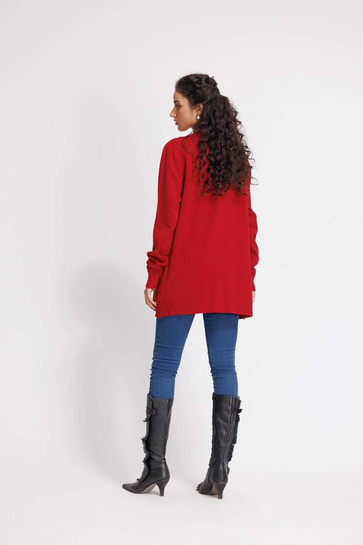 Picture of Ellena - V-Neck Cardigan Sweater - Available at Raja Sahib