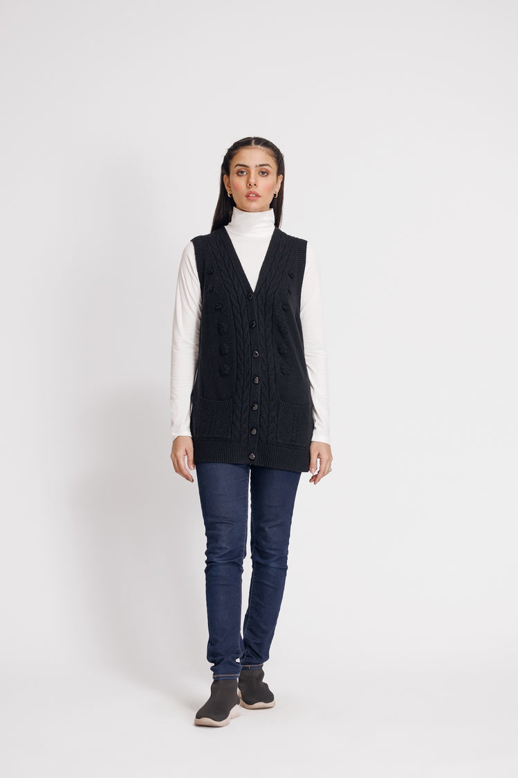 Picture of Ellena - V-Neck Cardigan Sweater - Available at Raja Sahib