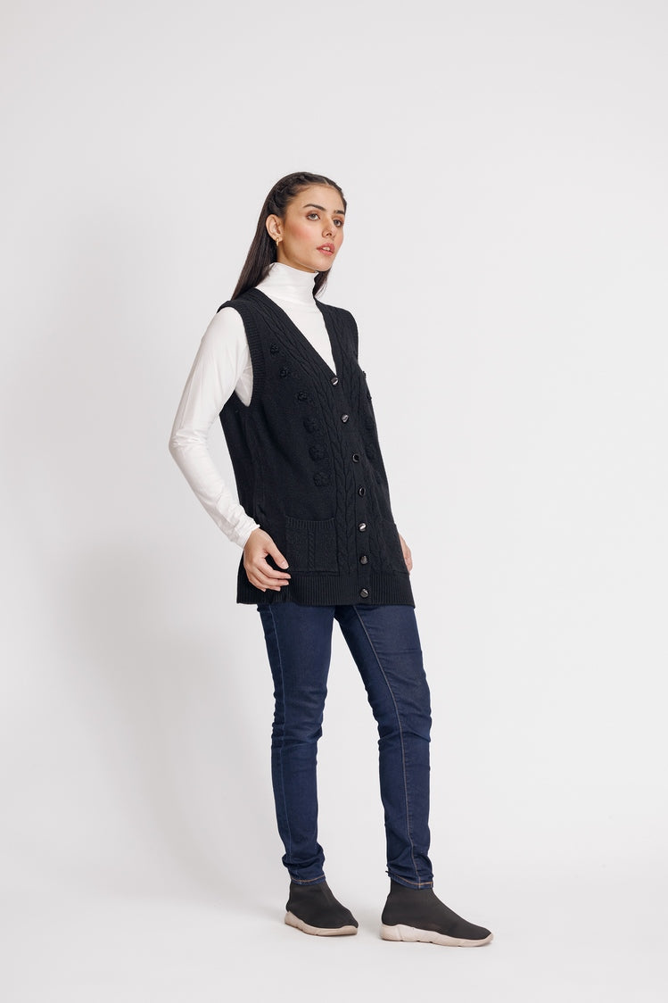 Picture of Ellena - V-Neck Cardigan Sweater - Available at Raja Sahib