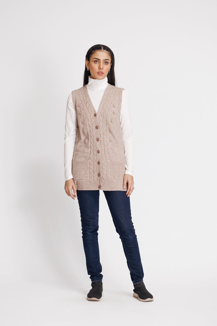 Picture of Ellena - V-Neck Cardigan Sweater - Available at Raja Sahib