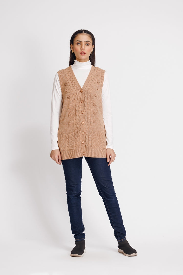 Picture of Ellena - V-Neck Cardigan Sweater - Available at Raja Sahib